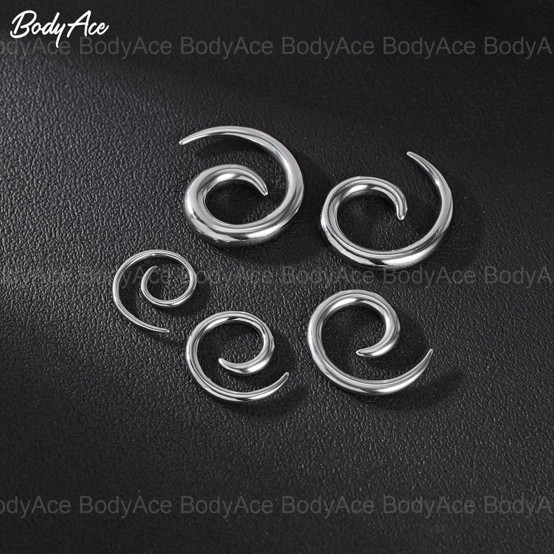 BodyAce Stainless Steel Ear Weights Gauges, Spiral Earrings Expander Snail Twist Ear Plugs, Earring Stretching Tapers Ear Gauge 2/4/6/8/10g Piercings Jewelry - Image 5